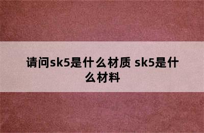 请问sk5是什么材质 sk5是什么材料